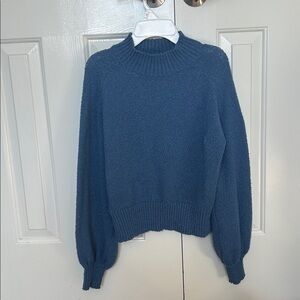 Blue Mock Neck Sweater
